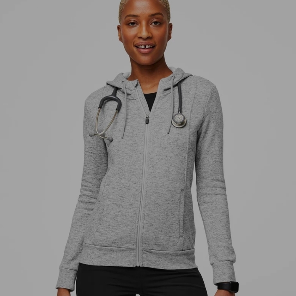 Figs Women's Gray Zip-Up Hoodie